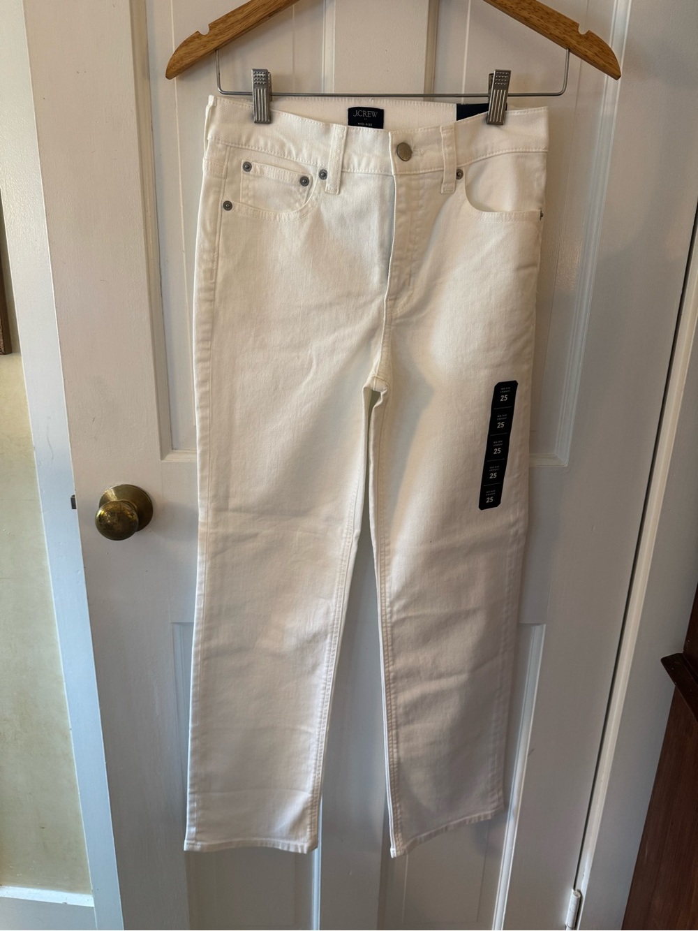 J. Crew Women's White Straight-Leg Jeans